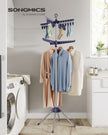 Folding Clothes Drying Rack – Stainless Steel – Blue and Silver – 3 Rotatable Arms, Indoor Use