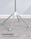 Folding Laundry Rack – Stainless Steel – White and Silver – 11 Rotatable Arms