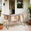 Clothes Drying Rack – Metal – Gray – Foldable with Gullwings and Sock Clips