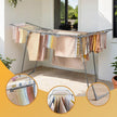 Clothes Drying Rack – Metal – Gray – Foldable with Gullwings and Sock Clips