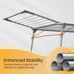 Clothes Drying Rack – Metal – Gray – Foldable with Gullwings and Sock Clips