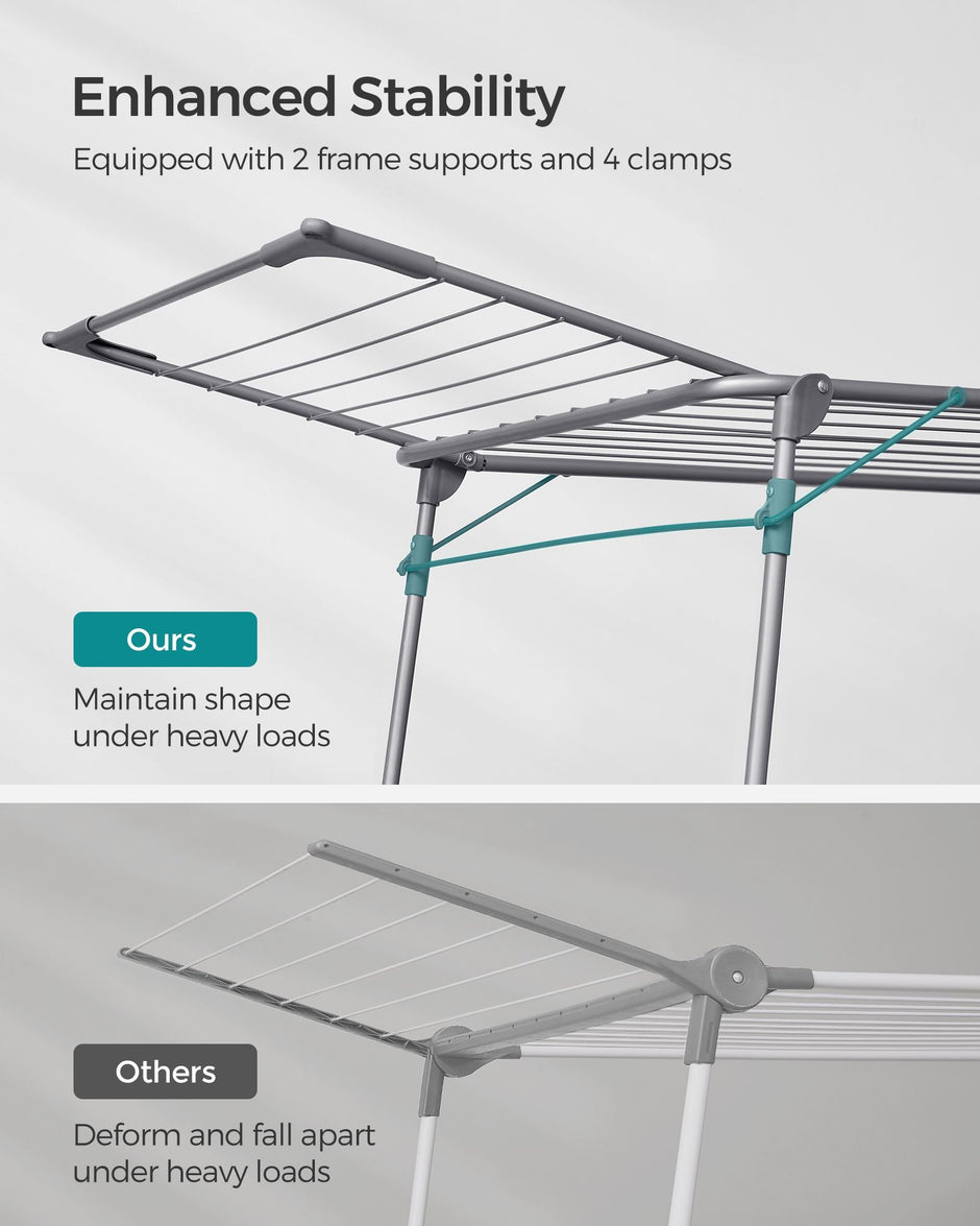 Winged Clothes Airer – Metal – Space-Saving – Includes Sock Clips
