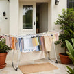 Clothes Drying Rack – Metal – Gray – Foldable with Gullwings and Sock Clips