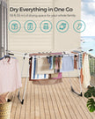 Winged Clothes Drying Rack – Metal – Silver – Space-Saving Design with Sock Clips