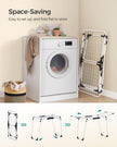 Winged Clothes Drying Rack – Metal – Silver – Space-Saving Design with Sock Clips