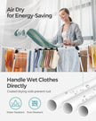 Winged Clothes Drying Rack – Metal – Silver – Space-Saving Design with Sock Clips