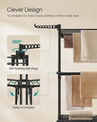 Large Clothes Airer – Stainless Steel – Ink Black – 4-Tier, Foldable Design, Indoor Outdoor Use