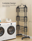 Large Clothes Airer – Stainless Steel – Ink Black – 4-Tier, Foldable Design, Indoor Outdoor Use