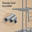 Folding Laundry Drying Rack – Stainless Steel – Grey – 4-Tier with Foldable Wings for Indoor and Outdoor Use