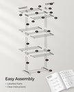 4-Tier Clothes Airer – Stainless Steel – Grey – Foldable and Moveable with Folding Wings