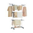 4-Tier Clothes Drying Rack – Stainless Steel – Grey – Foldable and Moveable Design