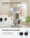 4-Tier Clothes Drying Rack – Stainless Steel – Grey – Foldable and Moveable Design