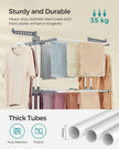 4-Tier Clothes Drying Rack – Stainless Steel – Grey – Foldable and Moveable Design