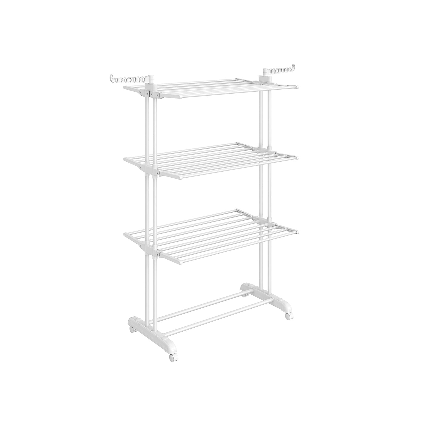 4-Tier Clothes Drying Rack – Stainless Steel – Cloud White – Foldable with Expandable Wings for Indoor/Outdoor Use