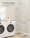 4-Tier Clothes Drying Rack – Stainless Steel – Cloud White – Foldable with Expandable Wings for Indoor/Outdoor Use