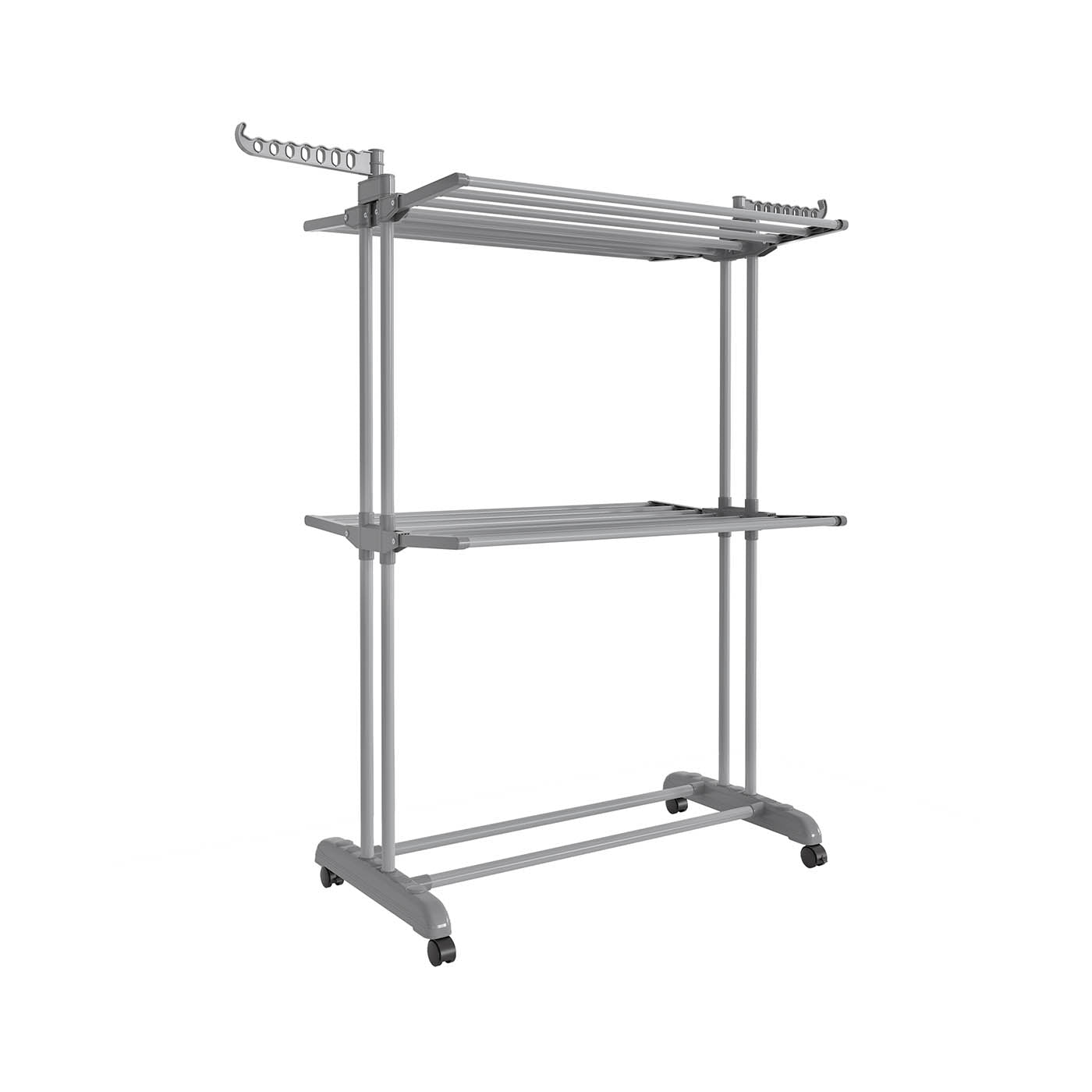 Large Clothes Drying Rack – Stainless Steel – Dove Grey – Foldable and Moveable with 4 Tiers
