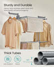 Large Clothes Drying Rack – Stainless Steel – Dove Grey – Foldable and Moveable with 4 Tiers