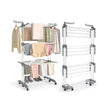 Foldable Clothes Airer – Stainless Steel – Grey – 4-Tier Moveable Design
