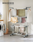 Foldable Clothes Airer – Stainless Steel – Grey – 4-Tier Moveable Design