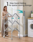 Heated Clothes Airer – Aluminium Alloy – Silver – Foldable with Fabric Cover and Control Panel