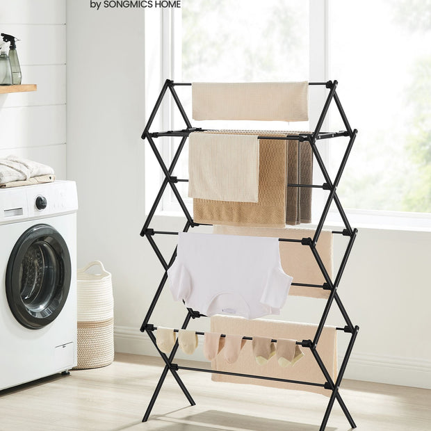 Foldable Clothes Airer – Steel – White – Compact Design for Indoor and Outdoor Use