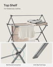 Foldable Clothes Airer – Steel – Dove Grey – Compact and Easy Assembly for Indoor/Outdoor Use