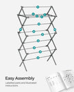 Foldable Clothes Airer – Steel – Dove Grey – Compact and Easy Assembly for Indoor/Outdoor Use