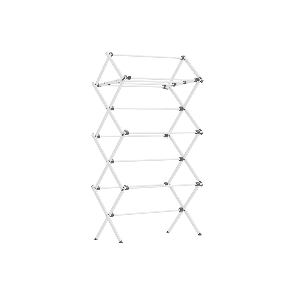 Foldable Clothes Airer – Steel – White – Compact Design for Indoor and Outdoor Use