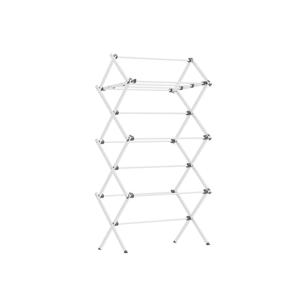 Foldable Clothes Airer – Steel – White – Compact Design for Indoor and Outdoor Use