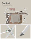 Foldable Clothes Airer – Steel – White – Compact Design for Indoor and Outdoor Use