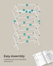 Foldable Clothes Airer – Steel – White – Compact Design for Indoor and Outdoor Use