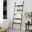 5-Tier Ladder Shelf – Steel – Rustic Brown and Black – Industrial Style