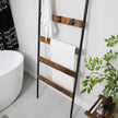 5-Tier Ladder Shelf – Steel – Rustic Brown and Black – Industrial Style