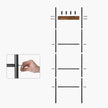 Blanket Ladder – Metal and Wood – Rustic Brown and Black – 5-Tier with Hooks and Space-Saving Design