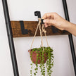 Blanket Ladder – Metal and Wood – Rustic Brown and Black – 5-Tier with Hooks and Space-Saving Design
