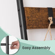 5-Tier Ladder Shelf – Metal – Black – Space-Saving with 4 Removable Hooks