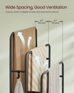 Freestanding Towel Rack – Metal – Ink Black and Ebony Black – 3-Bar with 2 Hooks