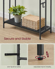 Freestanding Towel Rack – Metal – Ink Black and Ebony Black – 3-Bar with 2 Hooks