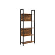 5-Tier Bookcase – Steel – Rustic Brown and Black – Stable Structure