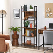5-Tier Bookcase – Steel – Rustic Brown and Black – Stable Structure