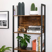 5-Tier Bookcase – Steel – Rustic Brown and Black – Stable Structure