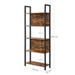 5-Tier Bookcase – Steel – Rustic Brown and Black – Stable Structure