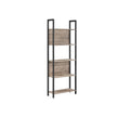 5-Tier Bookcase – Steel – Rustic Brown and Black – Stable Structure