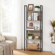 Bookshelf – Steel – Rustic Brown and Black – 5 Shelves, Stable Structure, Industrial Style