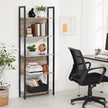 Bookshelf – Steel – Rustic Brown and Black – 5 Shelves, Stable Structure, Industrial Style