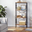 Ladder Rack – Steel – Rustic Brown and Black – 4 Open Shelves
