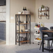 Ladder Rack – Steel – Rustic Brown and Black – 4 Open Shelves