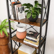 Ladder Rack – Steel – Rustic Brown and Black – 4 Open Shelves