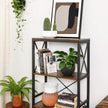 Ladder Rack – Steel – Rustic Brown and Black – 4 Open Shelves