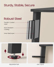 4-Tier Corner Shelf Unit – Engineered Wood – Charcoal Gray and Matte Black – Industrial Design